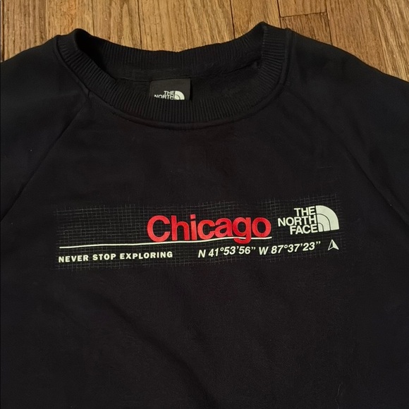 The North Face Black Crewneck with Red Chicago Design - Picture 3 of 11